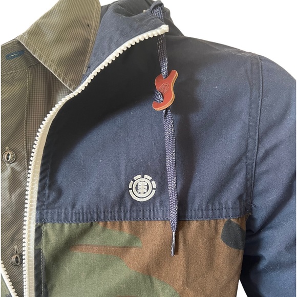 Element Wolfeboro Collection outdoor wear zip from jacket with hood in camo szS - Picture 5 of 13